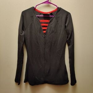Women's size small Harley Davidson long sleeve waffle/thermal top black/red